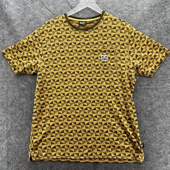 Howler Bros Mens Jacquard Geometric Tee Size L Mustard Pocket Western Surf Vibe - Picture 2 of 9